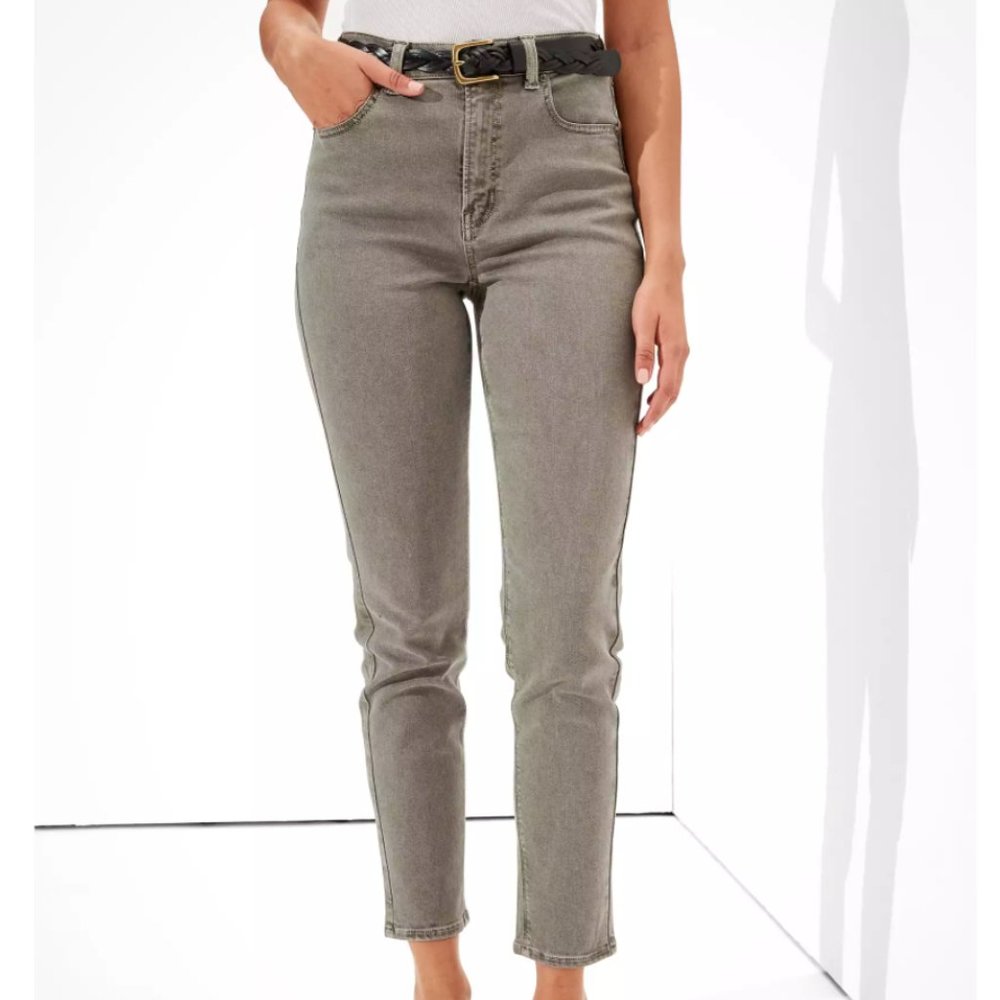 AE Stretch Mom Jean in Olive 2 Long